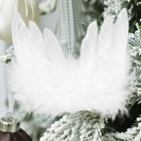 Geerera Angel Feather Wing Ornament, Mini Vintage Pendant, Hanging Christmas Tree Decor, for Diy Crafts, Wedding Accents, Xmas Party Decorations
