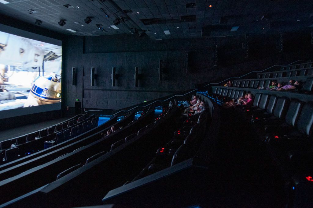 Movie goers watch a film at the AMC Highlands Ranch 24 on August 20, 2020 in Highlands Ranch, Colorado.