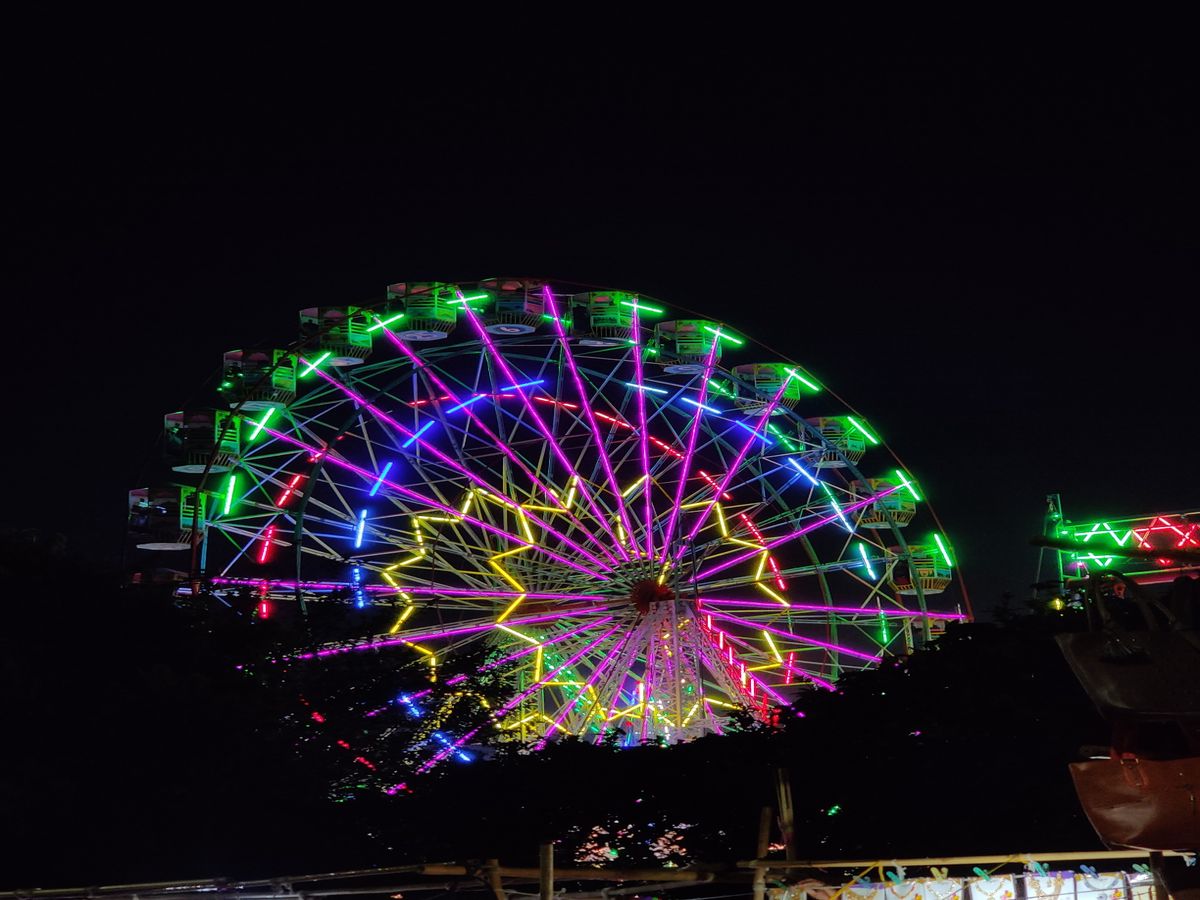 Nightscape on moving object