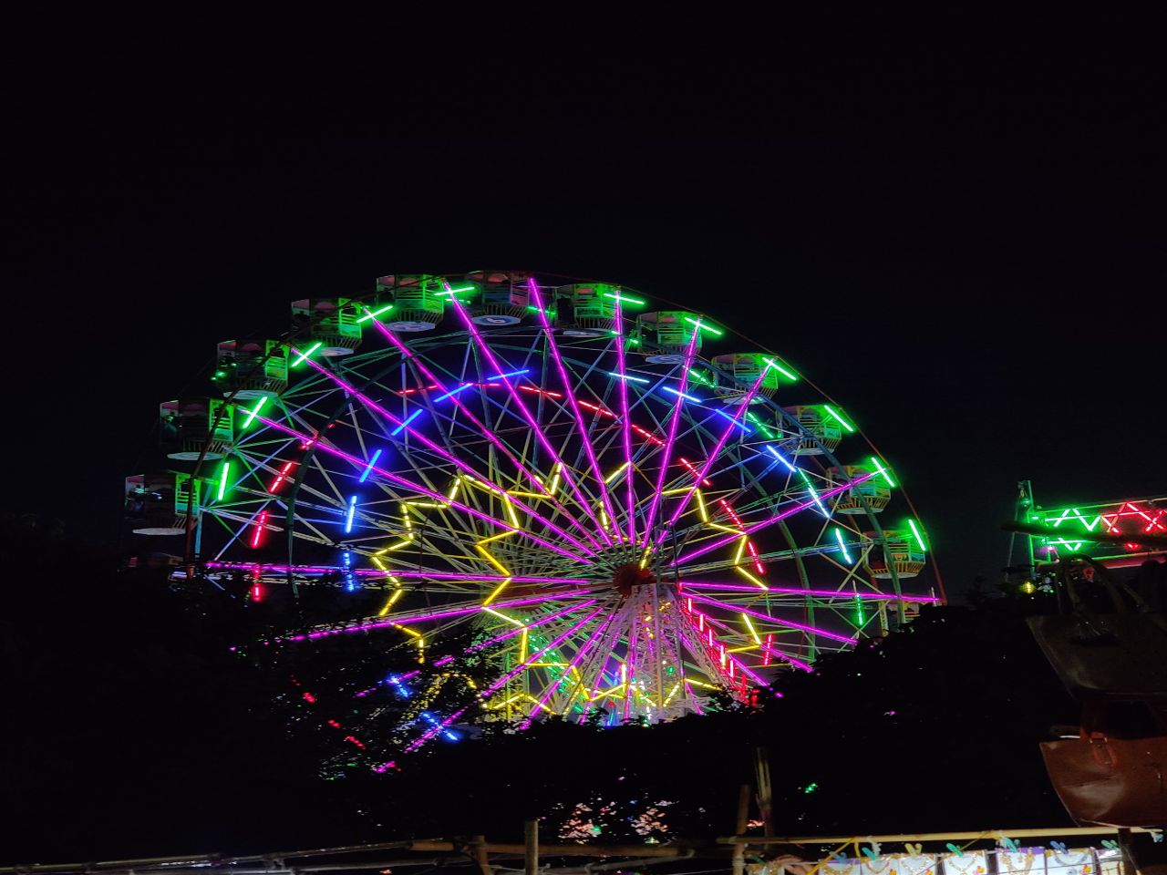 Nightscape on moving object
