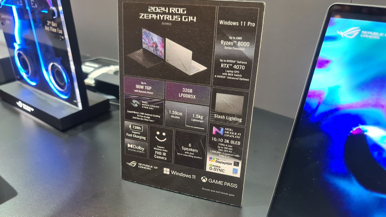 Asus ROG Zephyrus G14 at CES 2024.