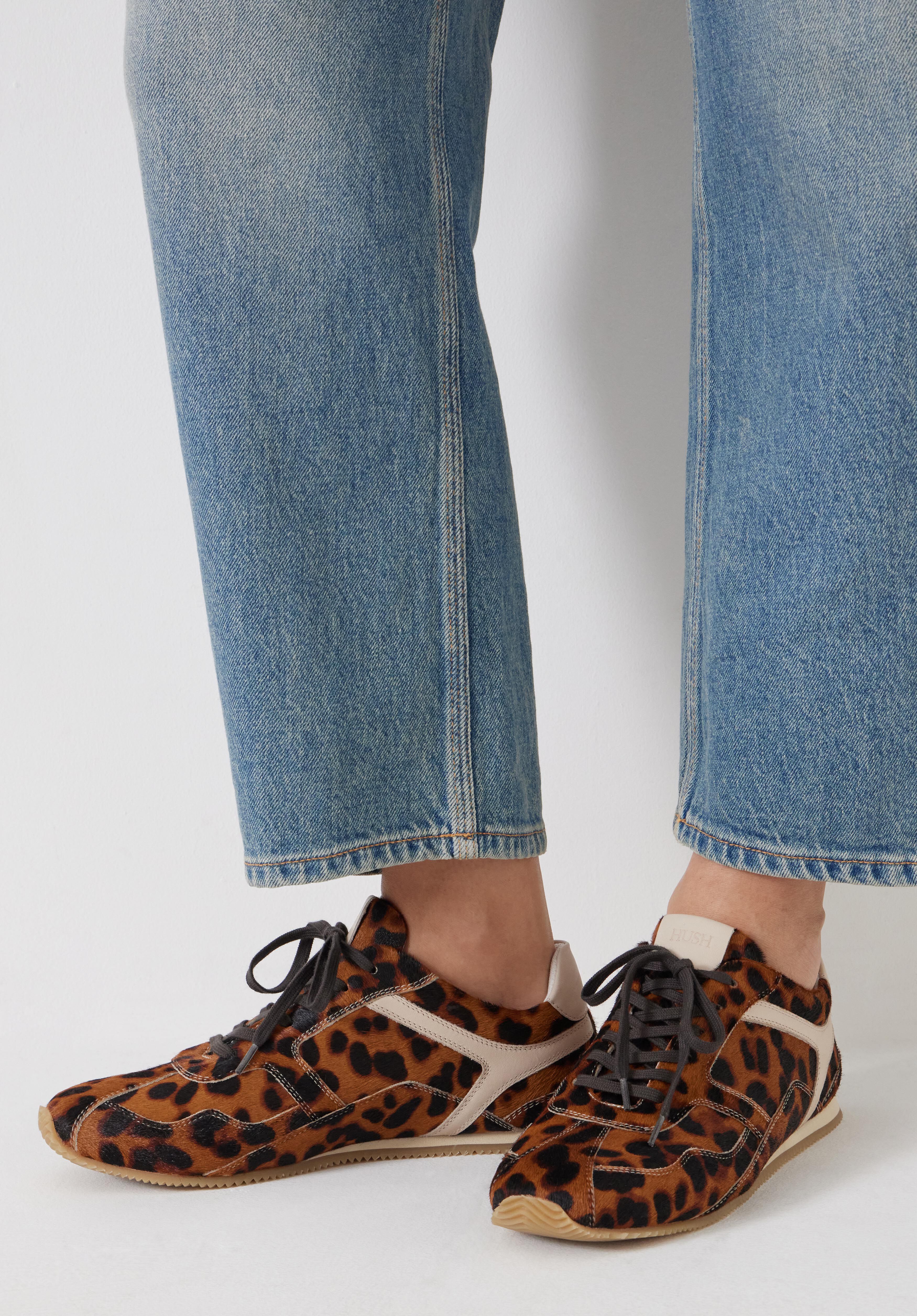 Leopard Hair on Leather Trainers