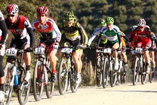 Early action in stage 3 at the Andalucia Bike Race.