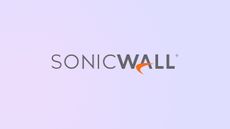 SonicWall logo on a pink and purple gradient background