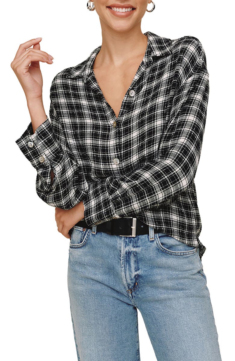 Plaid Oversize Button-Up Shirt