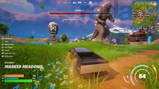 Fortnite Godzilla showing damage dealt