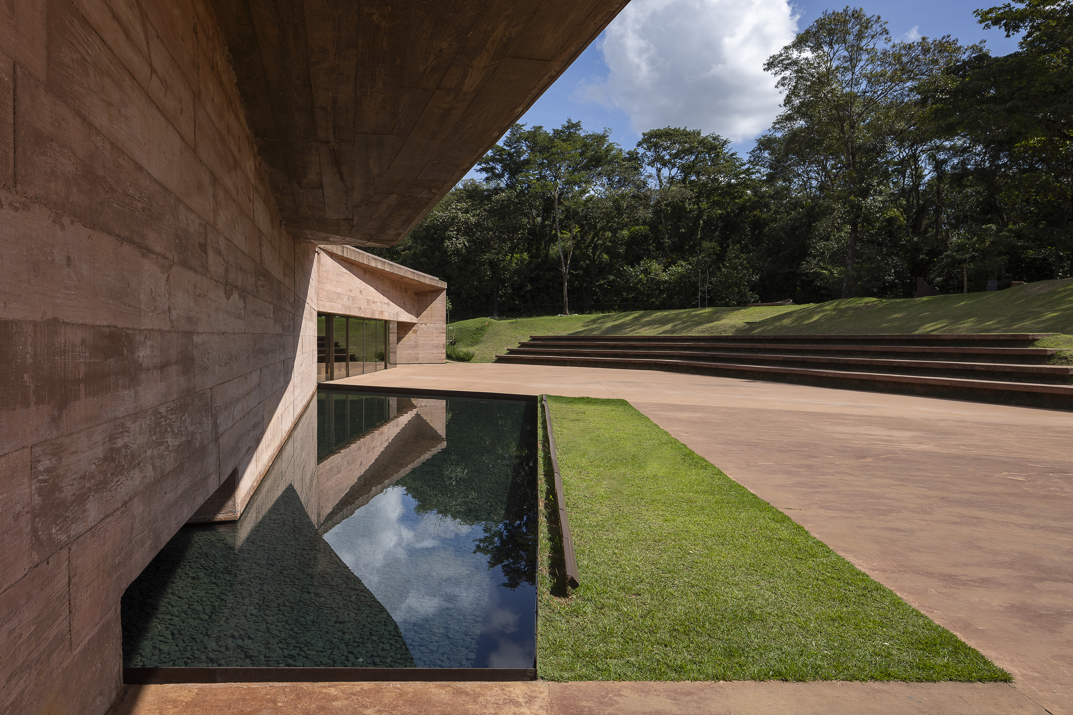 Brumadinho memorial, an abstract concrete building in the Brazilian countryside