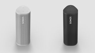 Sonos Roam in white and black on grey background