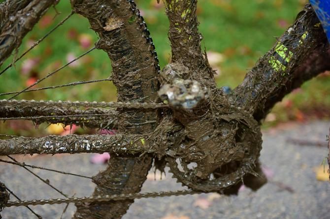 It was a nasty day to be racing bikes. Visits to the pits were common