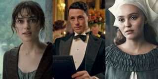 Keira Knightley in Pride and Prejudice; Matthew Goode in Downton Abbey; Lily Rose-Depp in The King