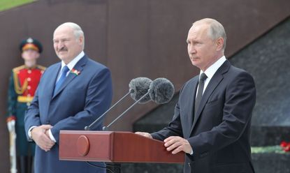 Vladimir Putin and Alexander Lukashenko.
