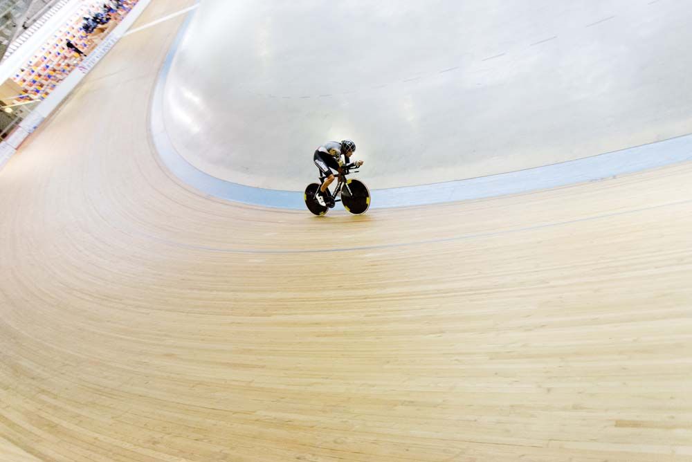The lonely figure of the Hour Record rider