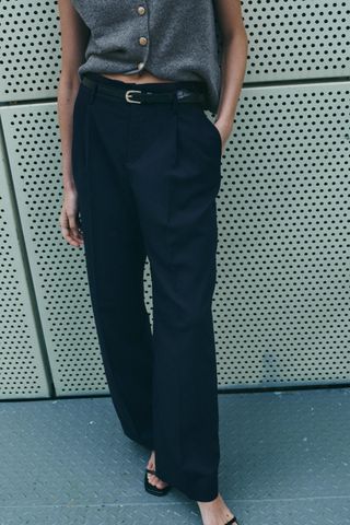 Darted Trousers With Belt