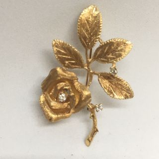 Vintage 1950's 14k Yellow Gold Floral Flower Style Pin Brooch 11.0 Gram