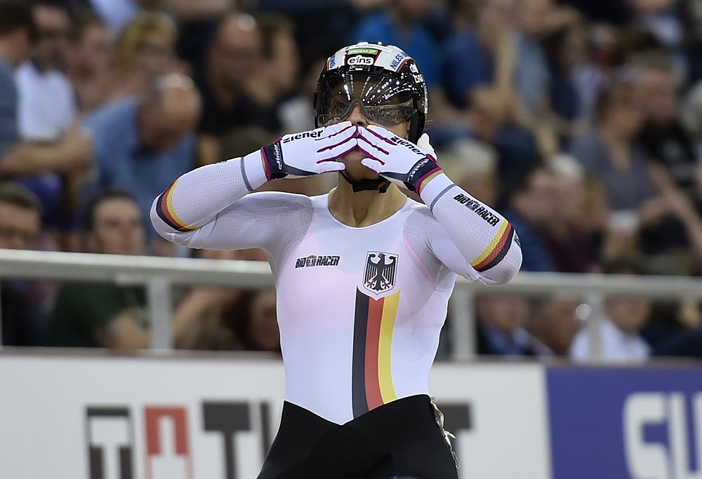 Kristina Vogel (Germany) wins the sprint worled title