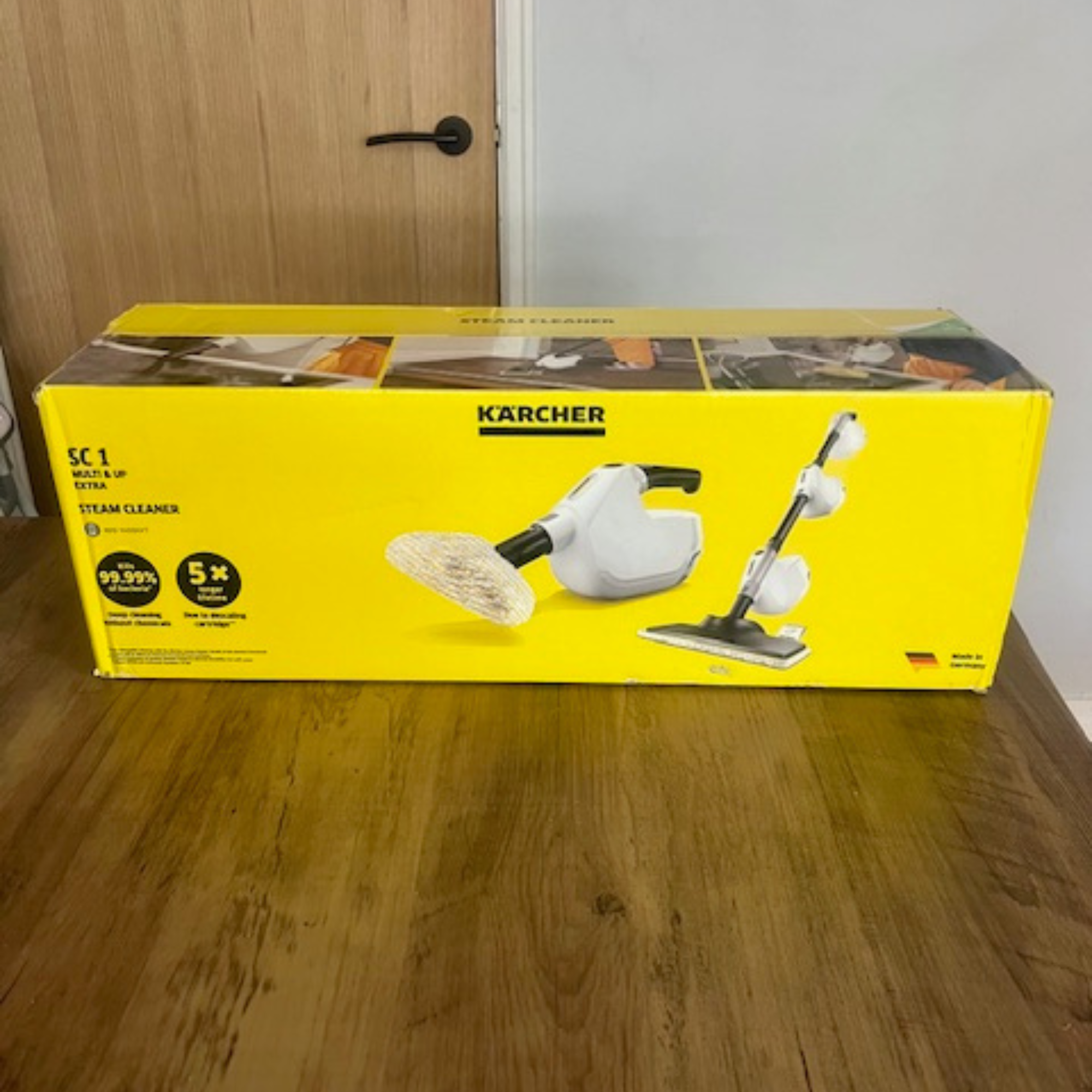 Steam cleaner SC 1 Multi & Up Extra unopened box on table