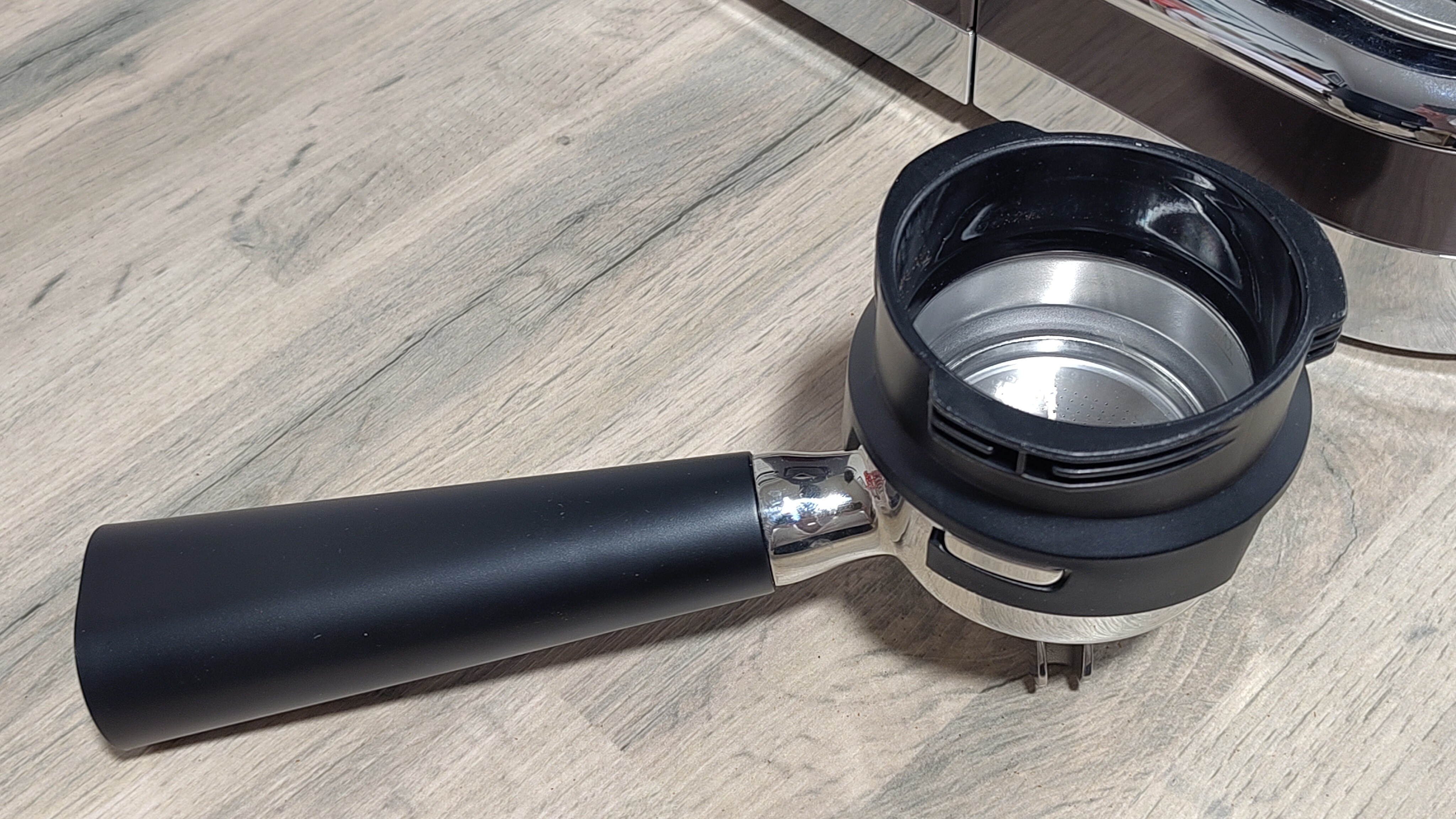 Philips Barista Brew coffee maker portafilter with powder ring attached