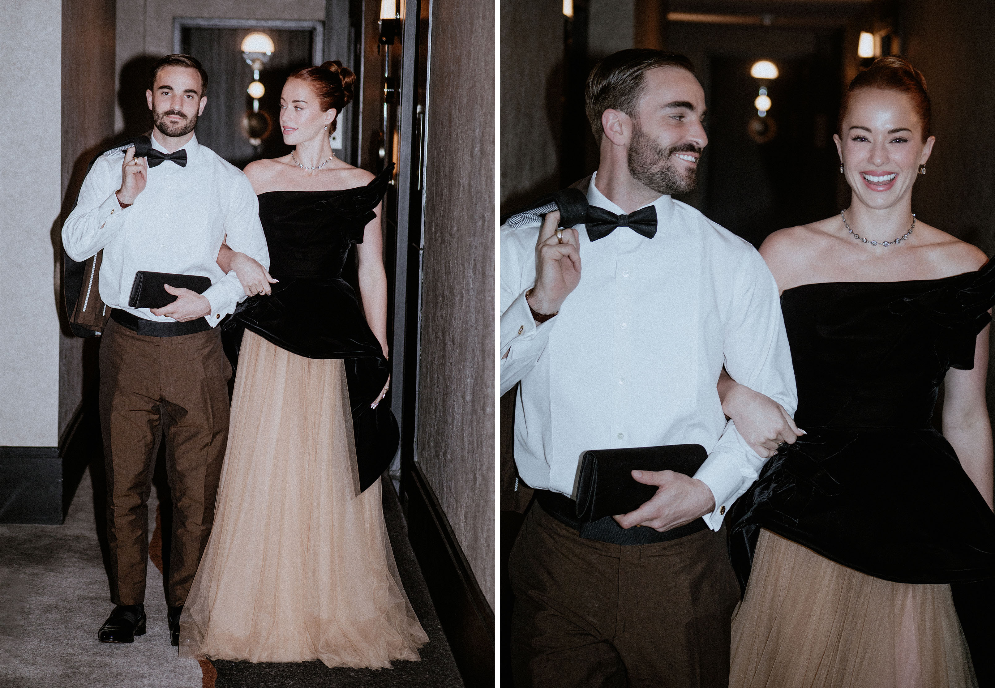 Whitney Leavitt poses with her husband Conner ahead of the 2026 Tony Awards.
