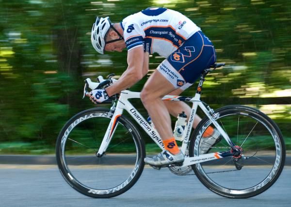 Third place rider, Jaan Kirsipuu (Champion System) drives it at full power