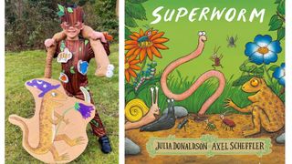 World Book Day illustrated by kids dressed as super worm