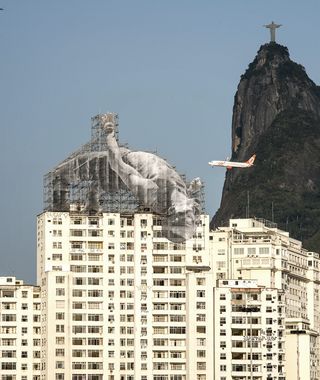 A 25-storey apartment block in the Flamengo district, under the gaze of Christ the Redeemer