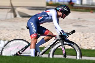Hannah Barnes in the elite women's TT at the 2016 World Road Championships