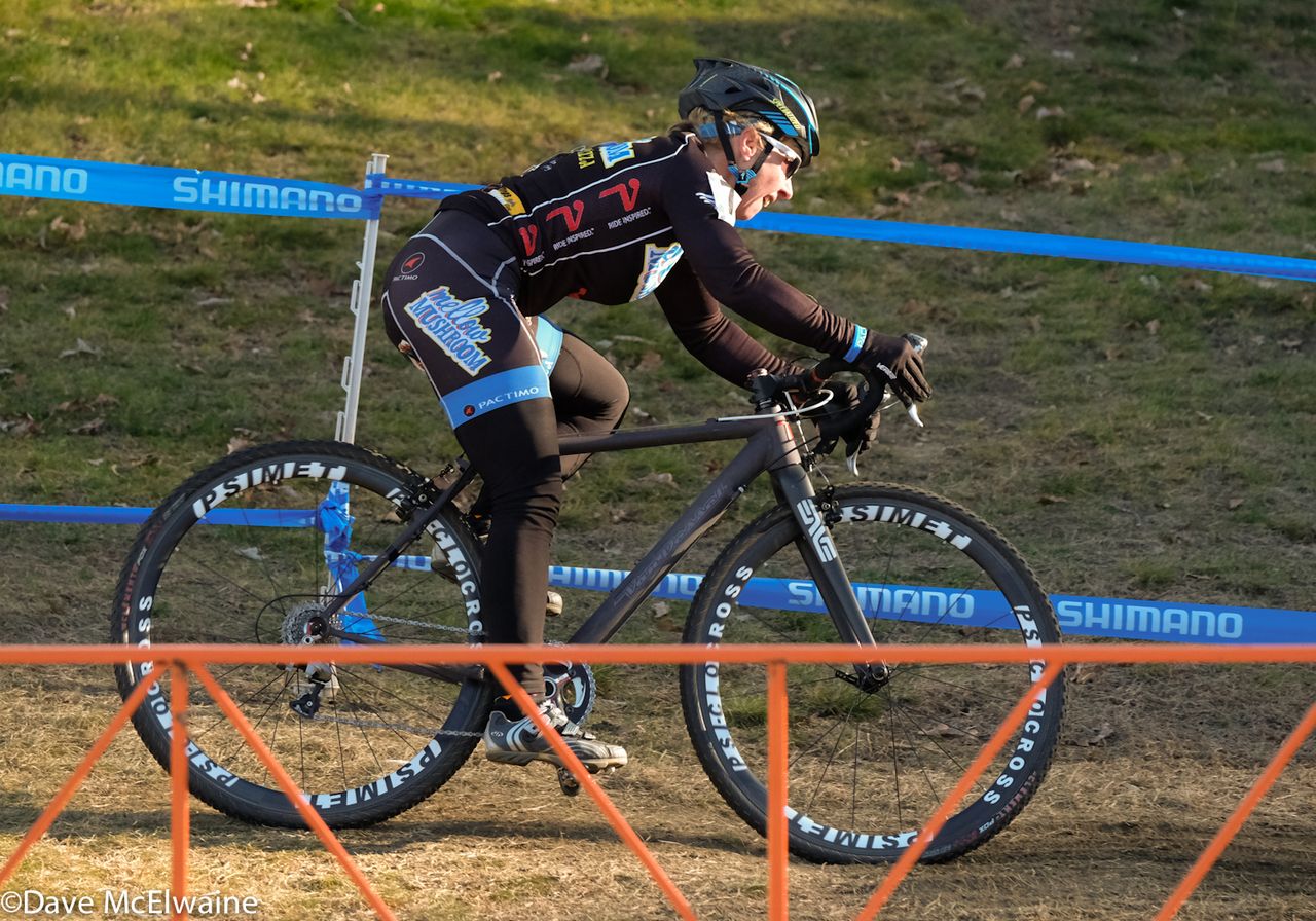 Laura Van Gilder (Mellow Mushroom Pizza) riding to a sixth place finish today