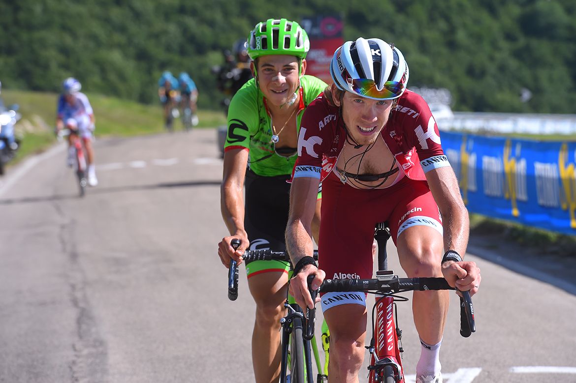 Ilnur Zakarin (Katusha-Alpecin) and Davide Formolo (Cannondale-Drapac)