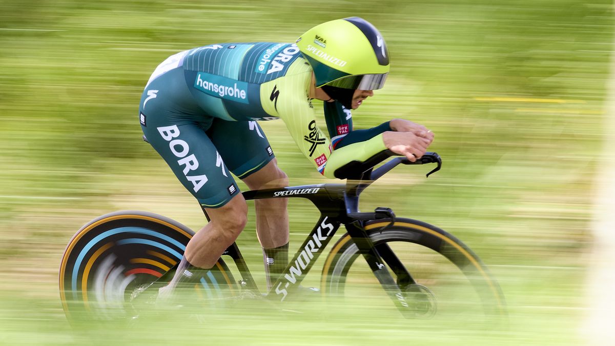 Primoz Roglic of Bora - Hansgrohe sprints during the 63rd Itzulia Basque Country 2024, Stage 1