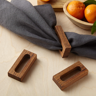 rectangular wooden napkin rings
