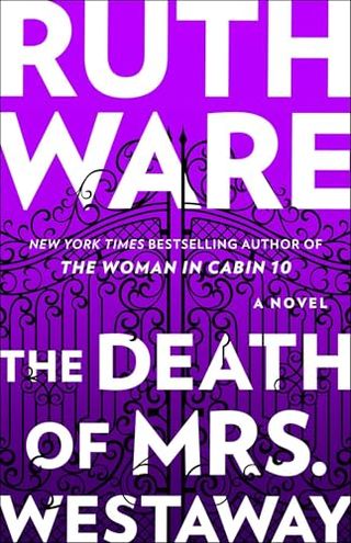 The Death of Mrs. Westaway book cover with the title and purple design