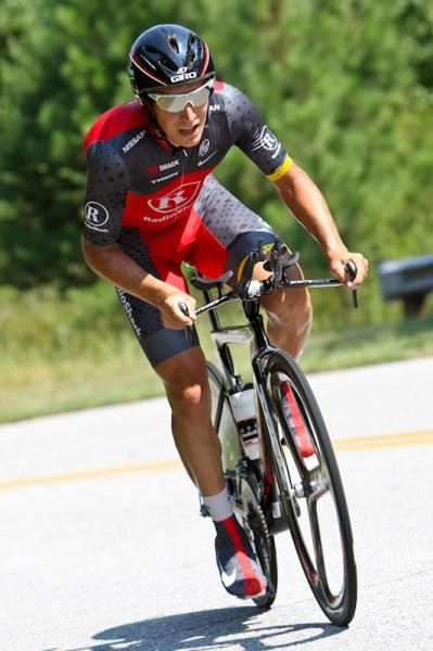 Matt Busche (Radioshack) works his way up the climb.