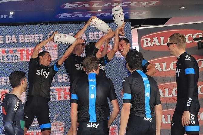 Champagne time for Team Sky