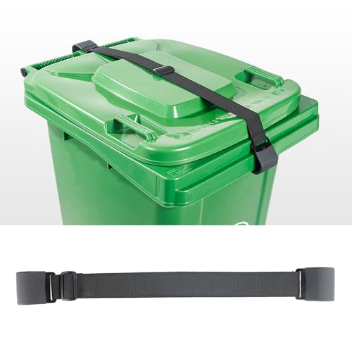 Metal Double Claw Trash Can Lock Strap - Adjustable Animal-Proof Security for Raccoons, Dogs, Squirrels &amp;amp; Wind, Heavy-Duty Stainless Steel Garbage Bin Lock, Universal Outdoor Trash Can