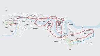 The route map for the London Marathon 2023