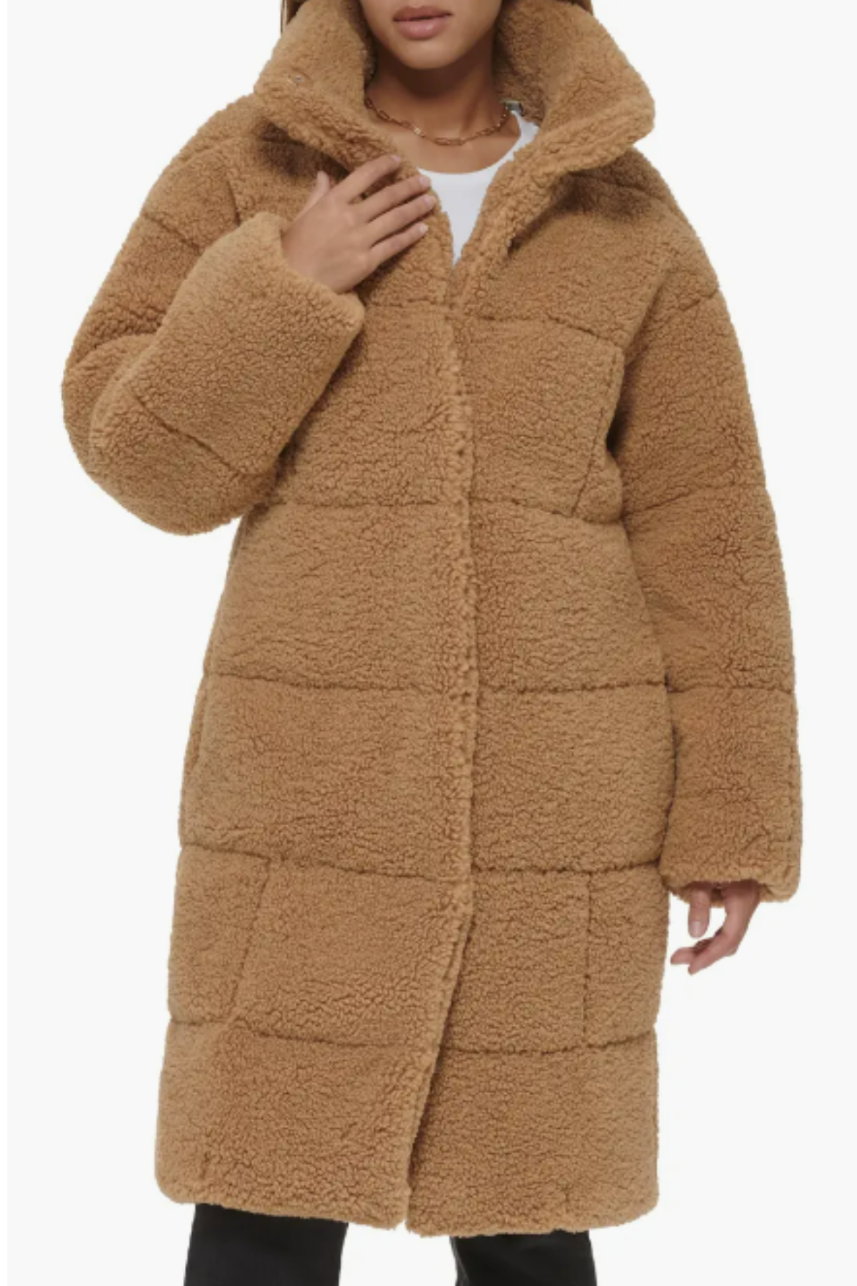 Levi's Quilted Fleece Long Teddy Coat