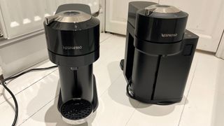 Nespresso Vertuo Next and Vertuo Lattissima side by side in writer's home