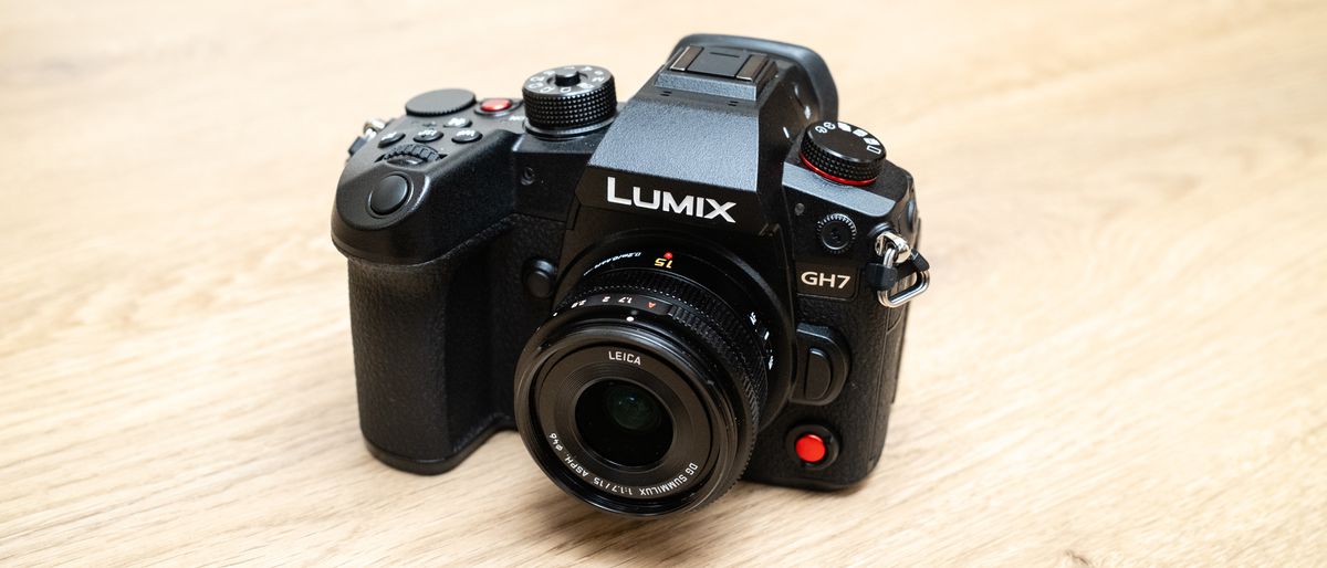 Panasonic Lumix GH7 with a 15mm f/1.7 lens attached.