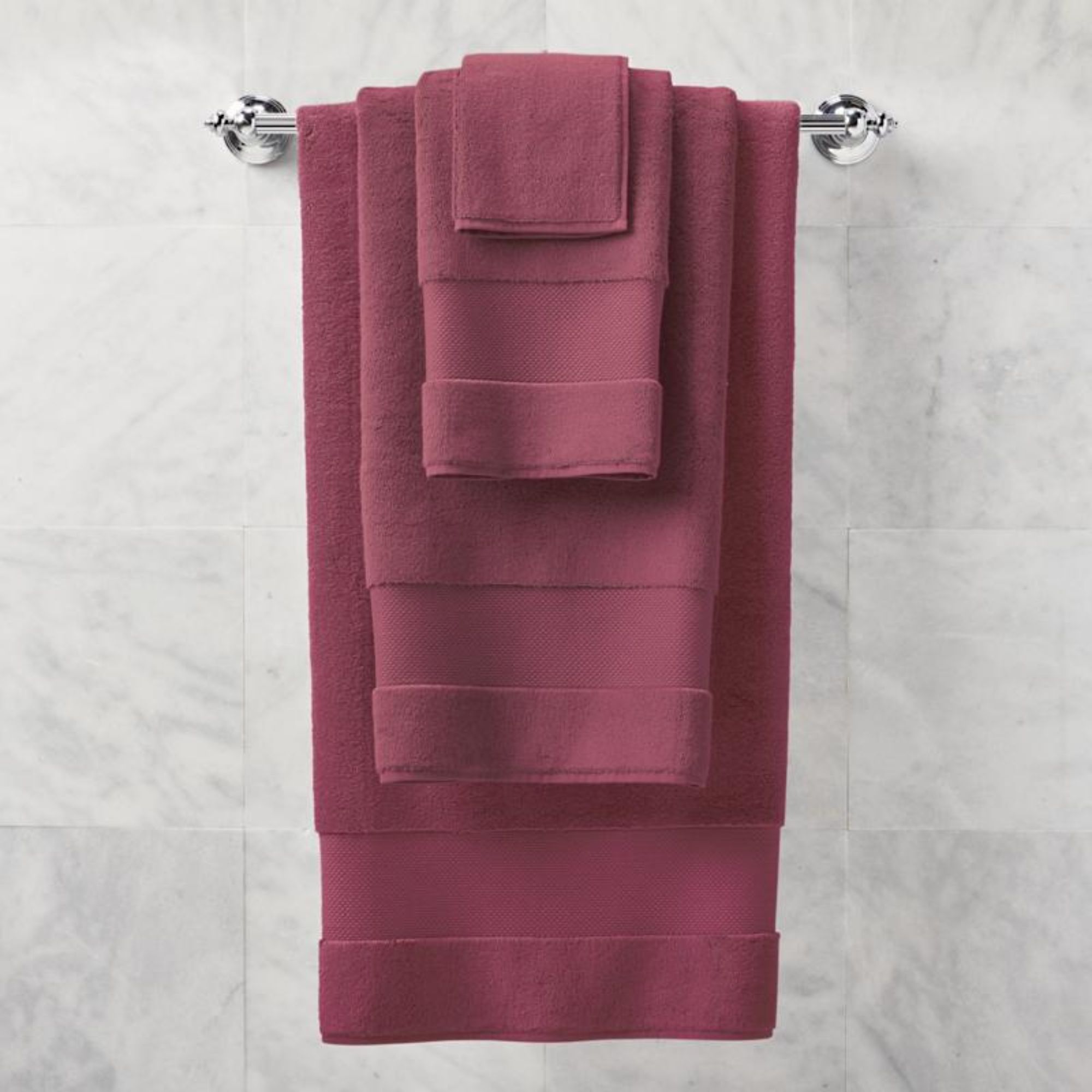 Burgundy bath towels
