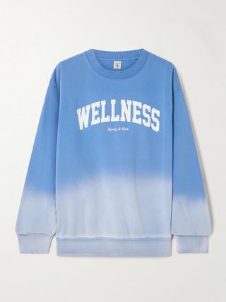 Wellness Ivy Ombré Printed Cotton-Jersey Sweatshirt