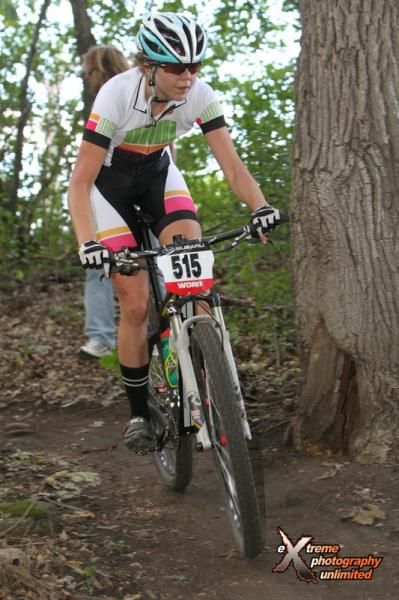 Amber Markey navigates single track with ease