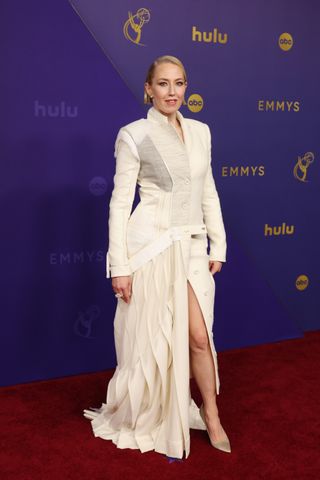 Carrie Coon attends the 76th Primetime Emmy Awards at Peacock Theater on September 15, 2024 in Los Angeles, California.