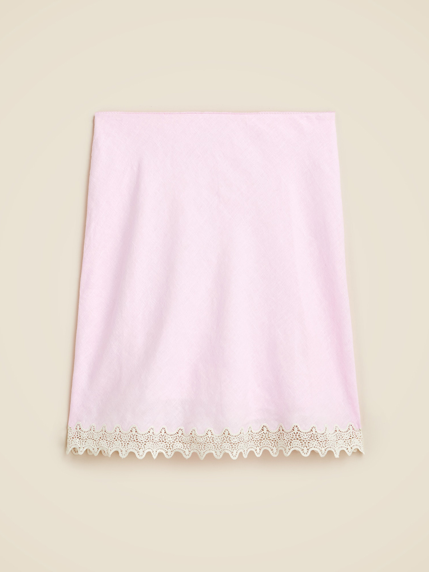 Gwen Lace-Trim Slip Skirt in Linen