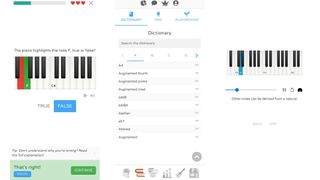 Screenshots showing Learn music theory with Sonid on Android