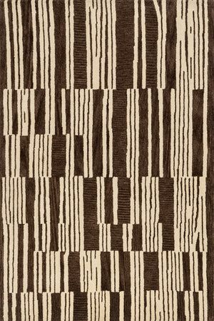 Tara Striped Wool Rug | Brown