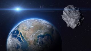 an asteroid passing close by Earth