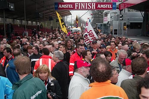 The crowd in front of the podium