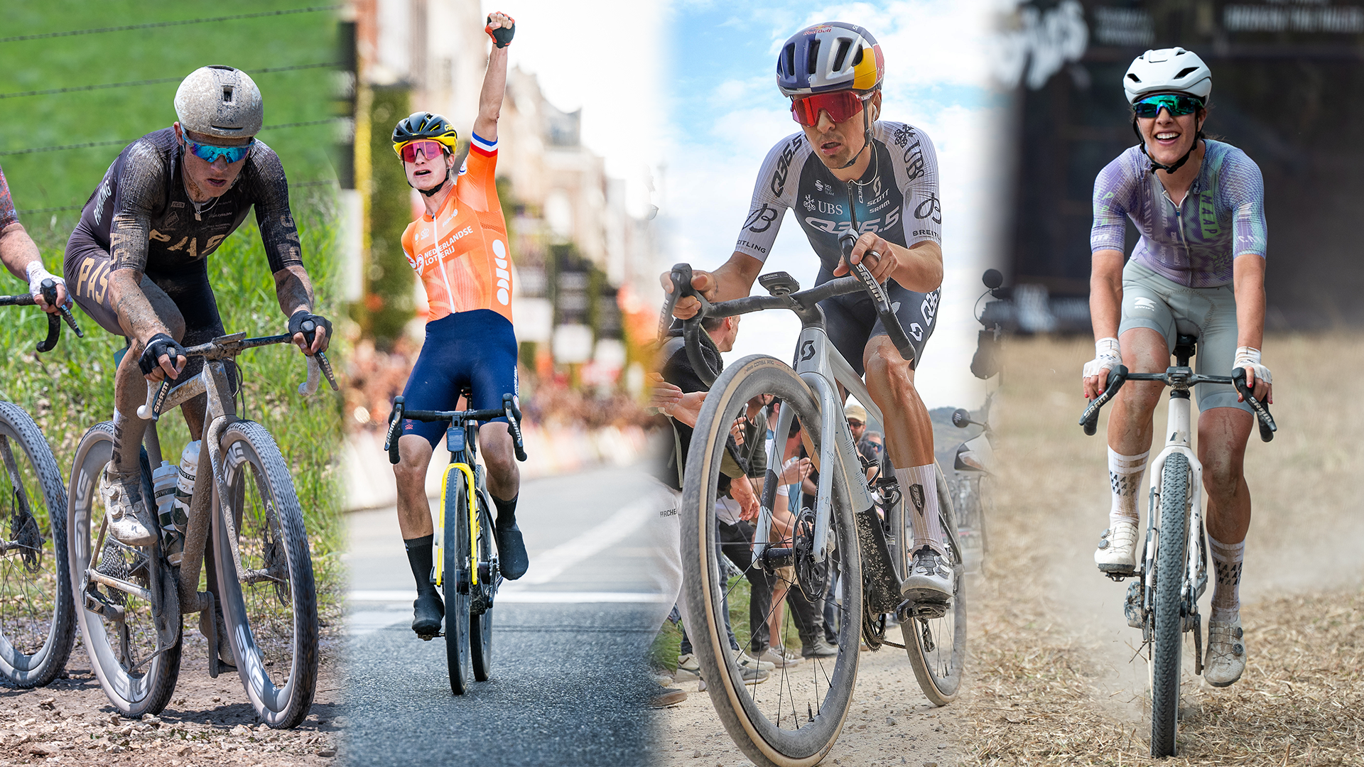Mads Wurtz Schmidt, Marianne Vos, Tom Pidcock, and Rosa Klöser.