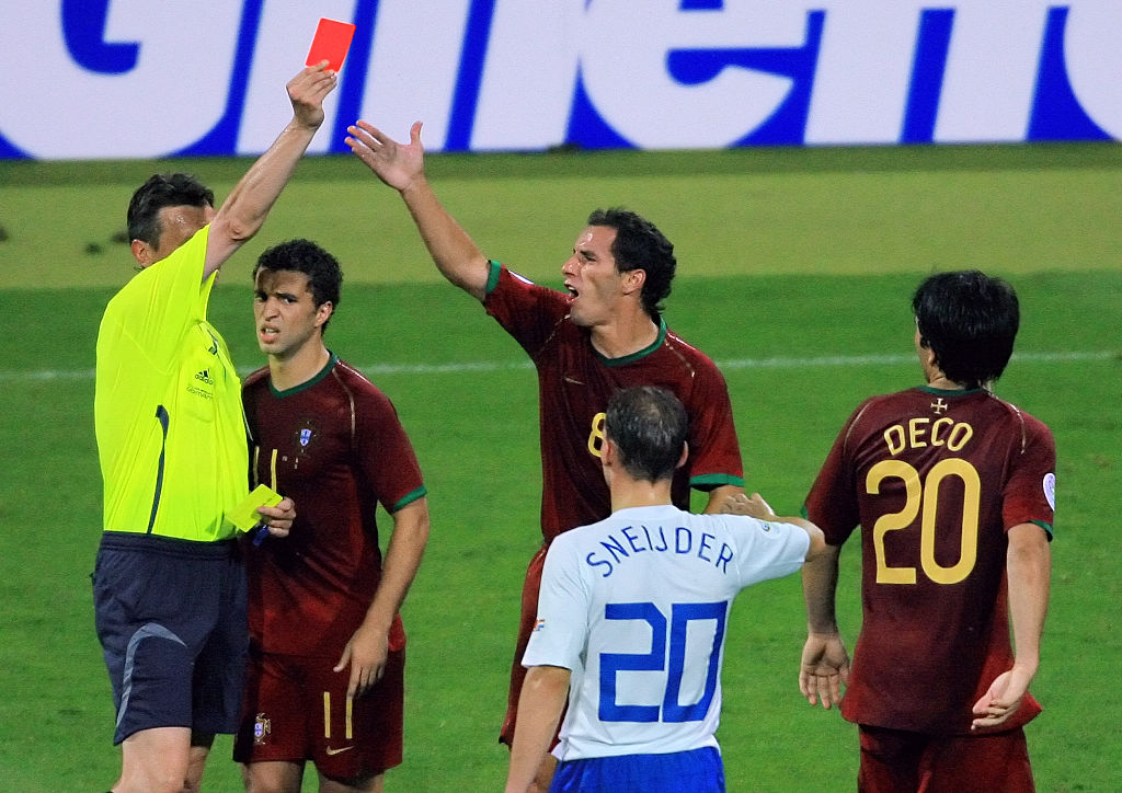 There were four red cards in the 2006 World Cup quarter-final