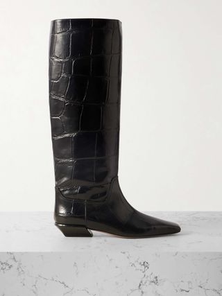 Bettina Croc-Effect Leather Boots